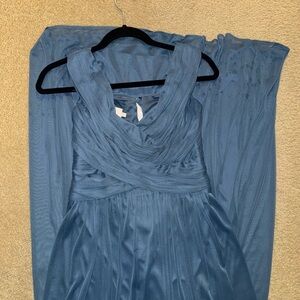 David's Bridal Blue Maxi Dress